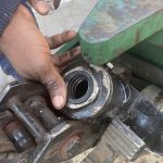 inserting pallet jack seal