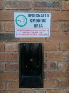 smoking area with ashtray build