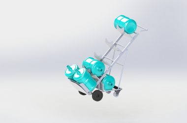 Design of a water bottle trolley Computer_aided_design of a water bottle trolley
